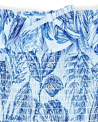 Womens Matching Family Tropical Midi Tiered Dress