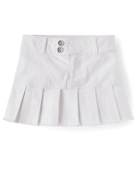 Girls Pleated Twill Skort
