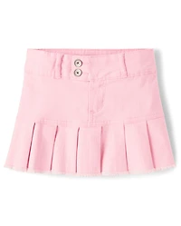 Jupe-short plissée en sergé pour fille