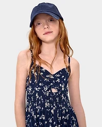 Girls Print Smocked Maxi Tiered Dress