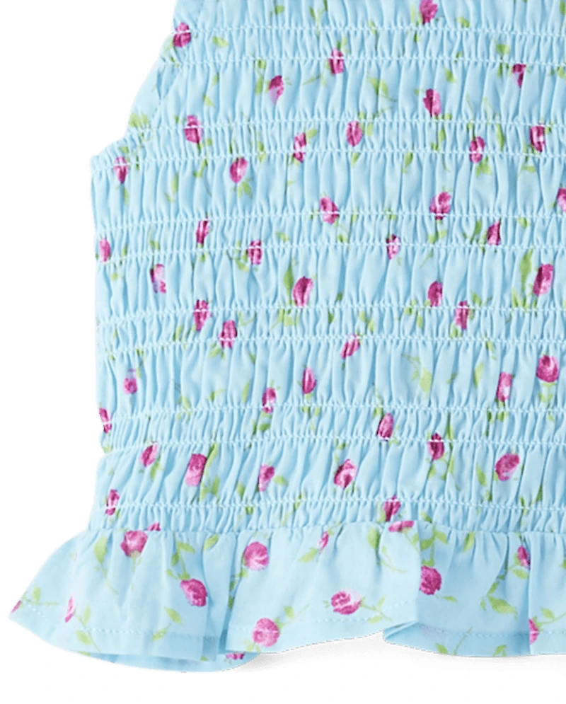 Girls Floral Tiered 2-Piece Outfit Set