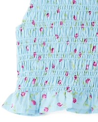Girls Floral Tiered 2-Piece Outfit Set