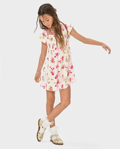 Girls Floral Smocked Romper