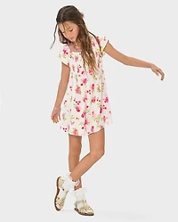 Girls Floral Smocked Romper