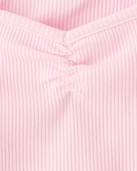 Girls Print Ribbed Cropped Baby Tee