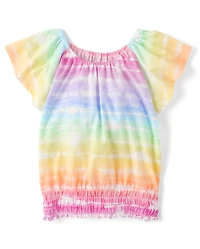 Girls Print Smocked Top