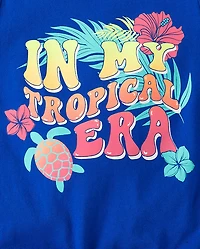 Girls Graphic Tie Front Tank Top