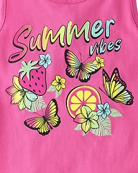 Girls Summer Vibes Fringe Tank Top 4-Pack