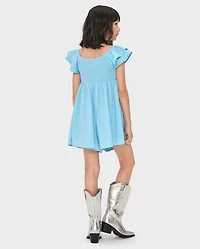 Girls Smocked Clip Dot Romper