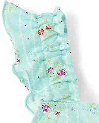 Débardeur fleuri à volants pour fille