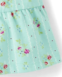 Débardeur fleuri à volants pour fille
