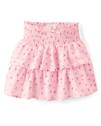 Girls Smocked Tiered Skirt