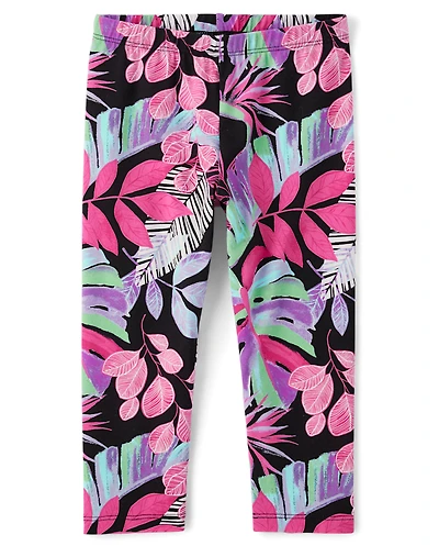 Girls Print Capri Leggings