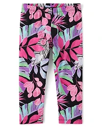Girls Print Capri Leggings