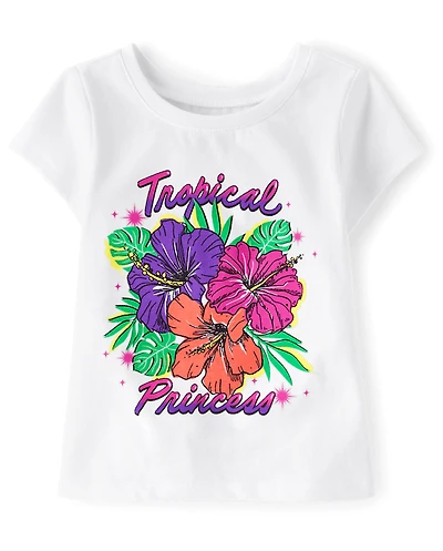 T-shirt graphique princesse tropicale pour bébé et petite fille