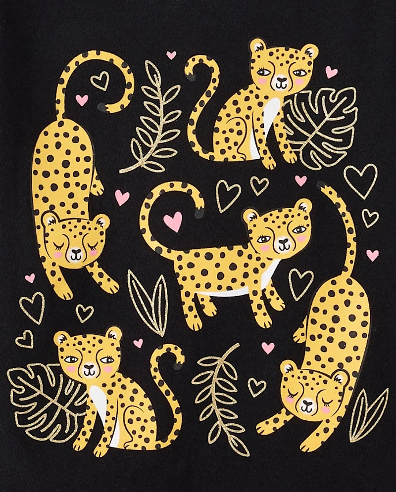 Baby And Toddler Girls Cheetah Graphic Tee