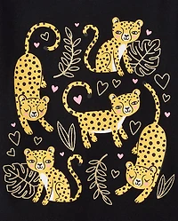 Baby And Toddler Girls Cheetah Graphic Tee