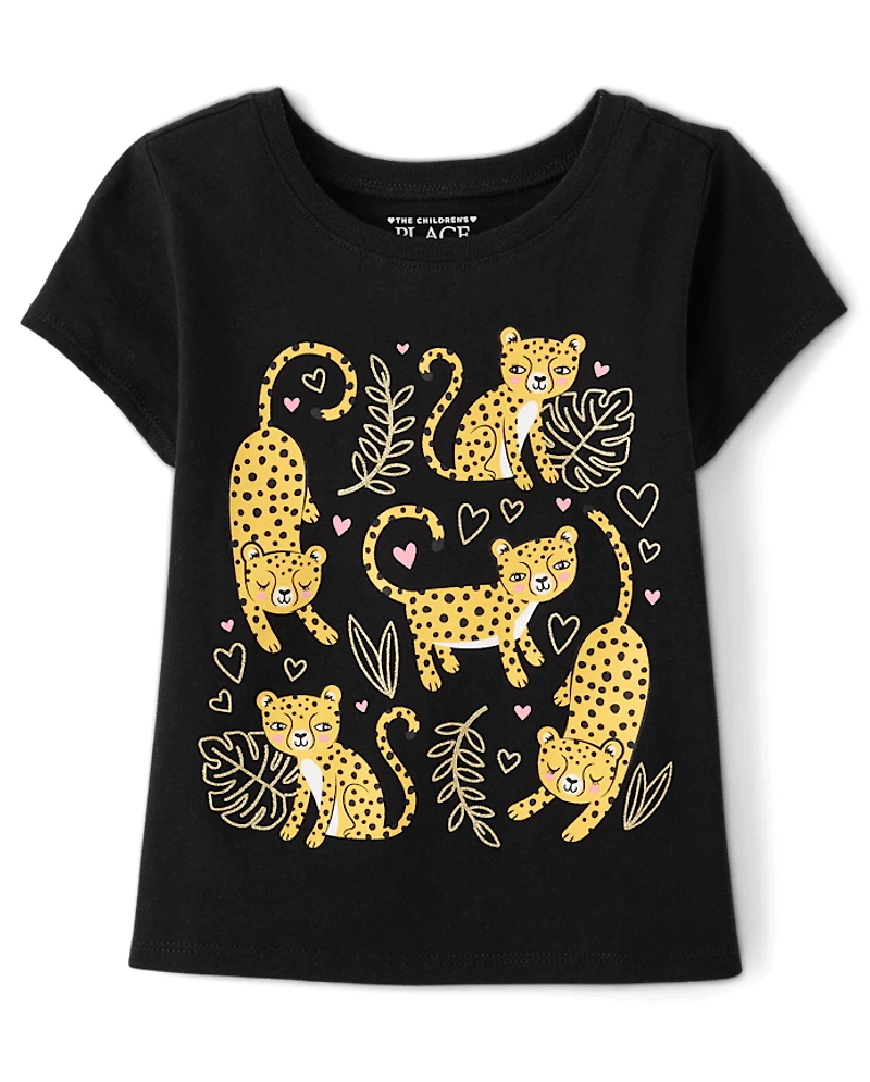 Baby And Toddler Girls Cheetah Graphic Tee