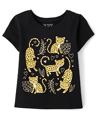 Baby And Toddler Girls Cheetah Graphic Tee