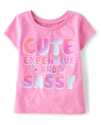T-shirt graphique impertinent pour bébés et petites filles