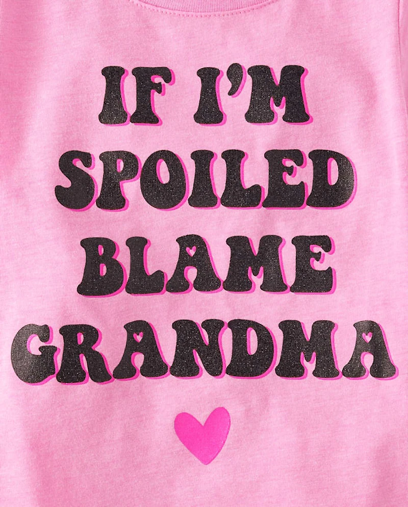 Baby And Toddler Girls Blame Grandma Graphic Tee