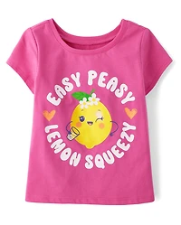 Baby And Toddler Girls Lemon Graphic Tee