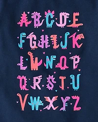 Baby And Toddler Girls Alphabet Graphic Tee