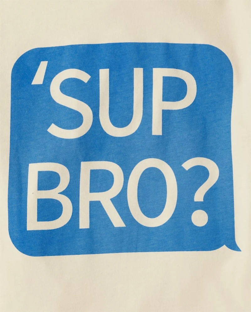 Boys Bruh Text Graphic Tee