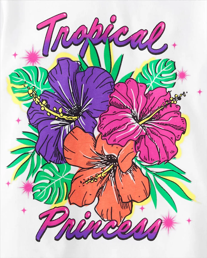 Girls Tropical Princess Graphic Tee