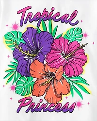 Girls Tropical Princess Graphic Tee