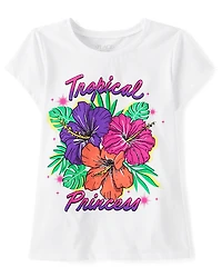 Girls Tropical Princess Graphic Tee