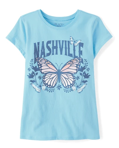Girls Nashville Butterfly Graphic Tee