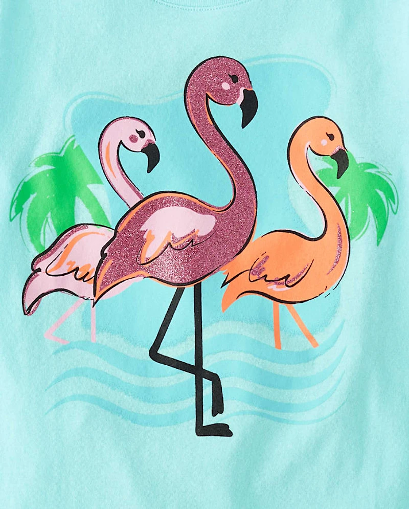Girls Flamingo Graphic Tee