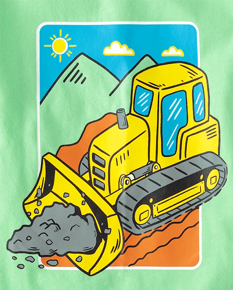 Baby And Toddler Boys Construction Vehicle Graphic Tee