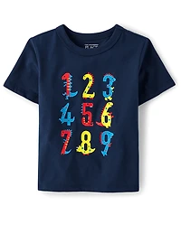 Baby And Toddler Boys Number Dino Graphic Tee