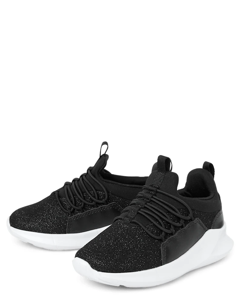 Baskets de course à paillettes pour petites filles