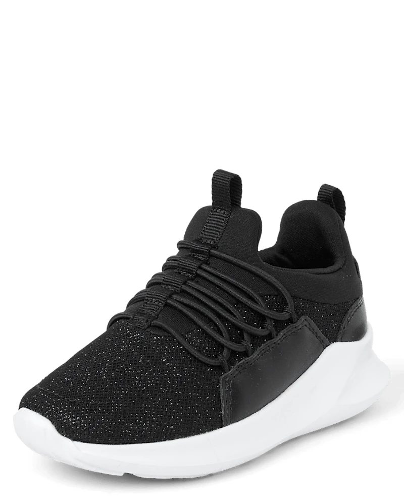 Baskets de course à paillettes pour petites filles