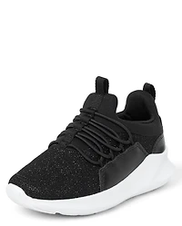 Baskets de course à paillettes pour petites filles