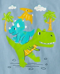 Lot de 3 t-shirts à imprimé dinosaure pour bébé et tout-petit garçon