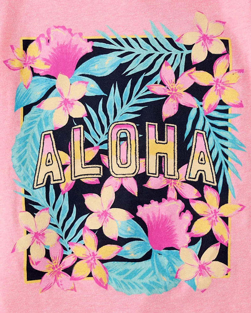 Girls Aloha Graphic Tee