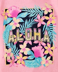 Girls Aloha Graphic Tee