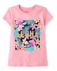 Girls Aloha Graphic Tee
