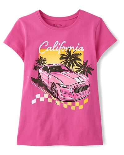 Girls Car Graphic Tee