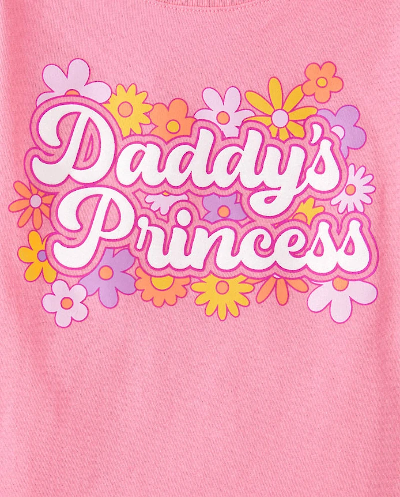 Baby And Toddler Girls Daddy's Princess Graphic Tee