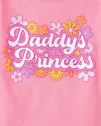 Baby And Toddler Girls Daddy's Princess Graphic Tee