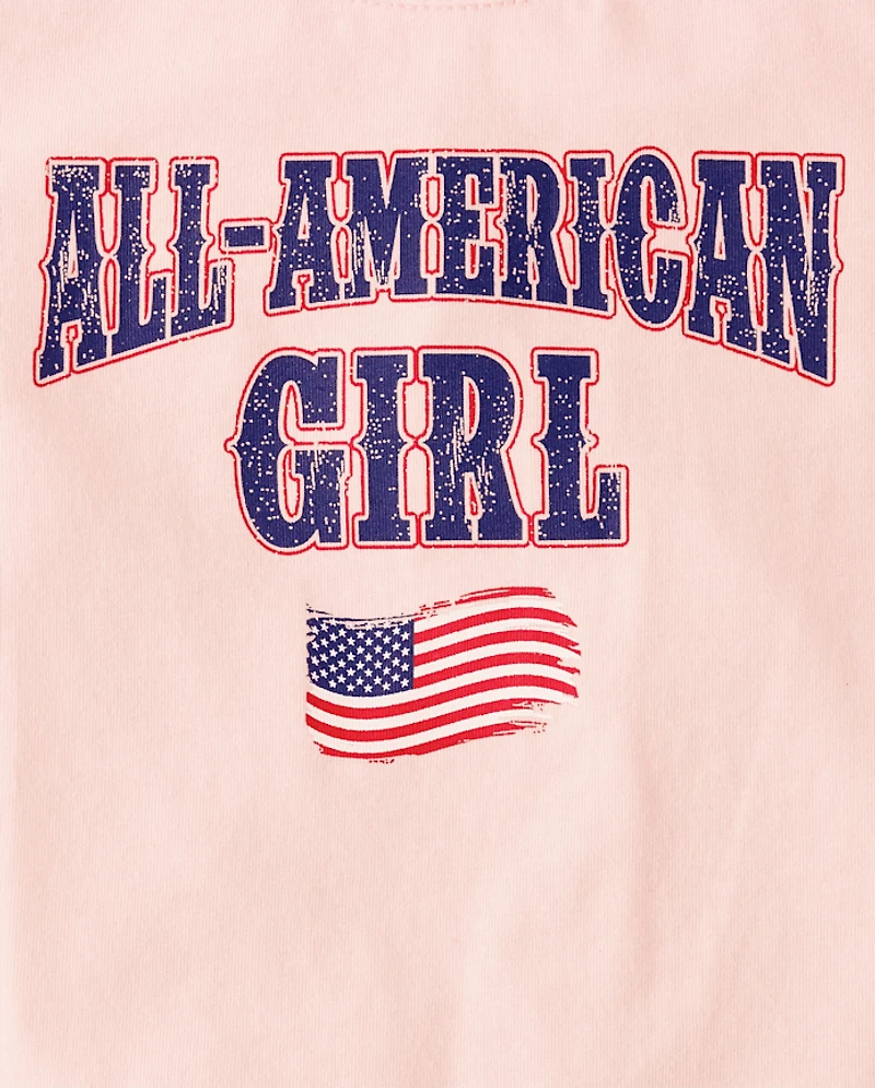 Baby And Toddler Girls All American Girl Graphic Tee
