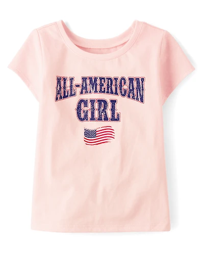 Baby And Toddler Girls All American Girl Graphic Tee