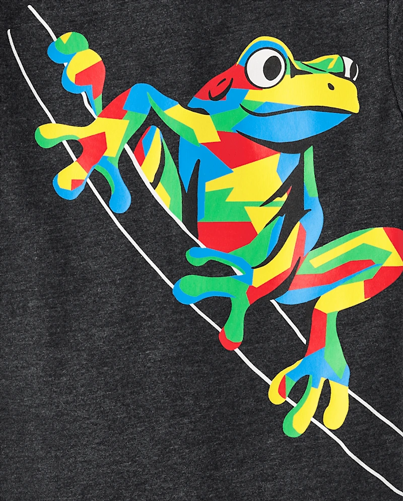 T-shirt graphique à motif de grenouille pour bébé et tout-petit garçon