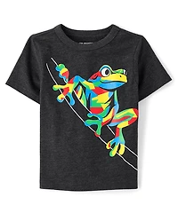 T-shirt graphique à motif de grenouille pour bébé et tout-petit garçon