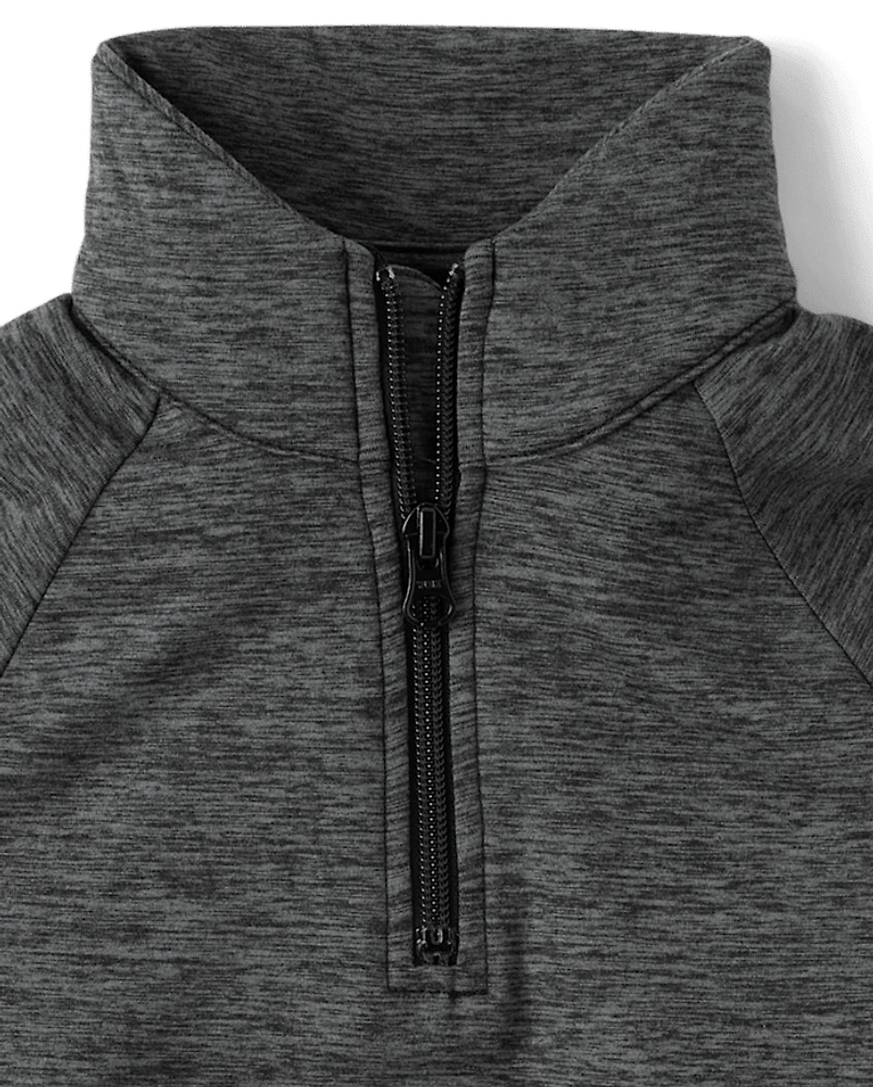 Boys Cozy Active Marl Quarter Zip Pullover